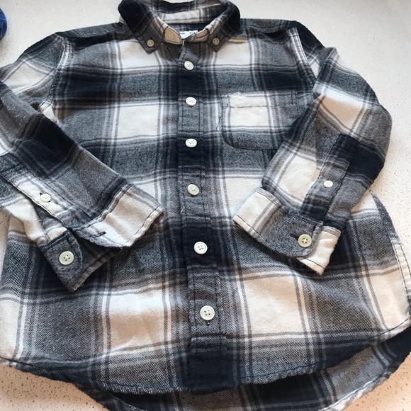 Abercrombie Kids Blue and Gray Plaid Shirts 5/6 - Picture 4 of 9